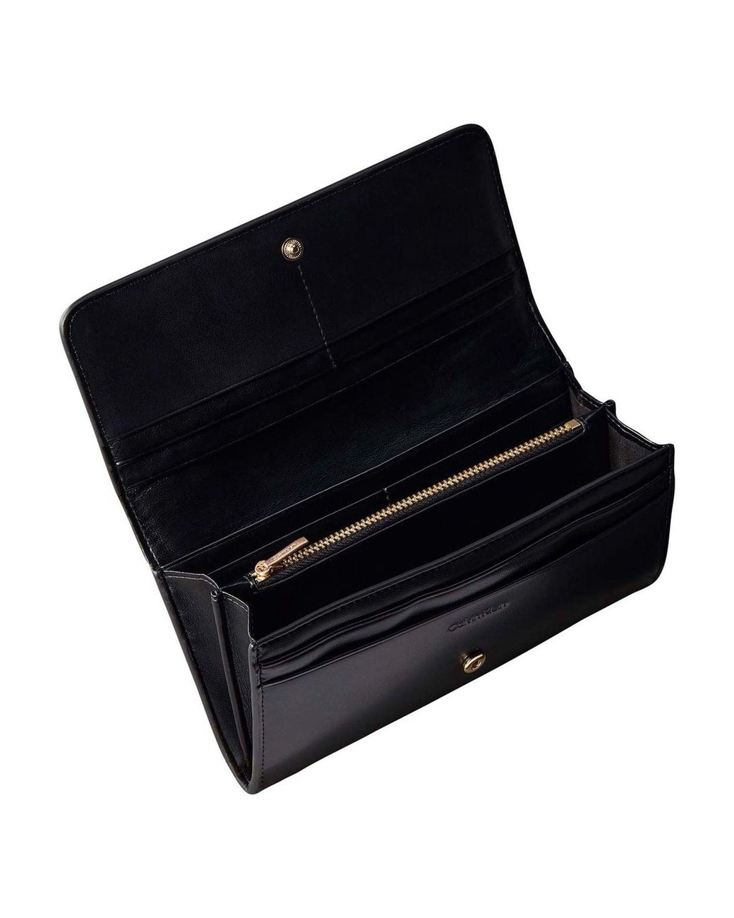 Calvin Klein Black Monogram Hardware Long Wallet