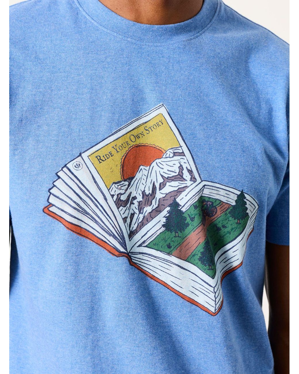 FatFace Blue Book Bike Graphic T-Shirt for men