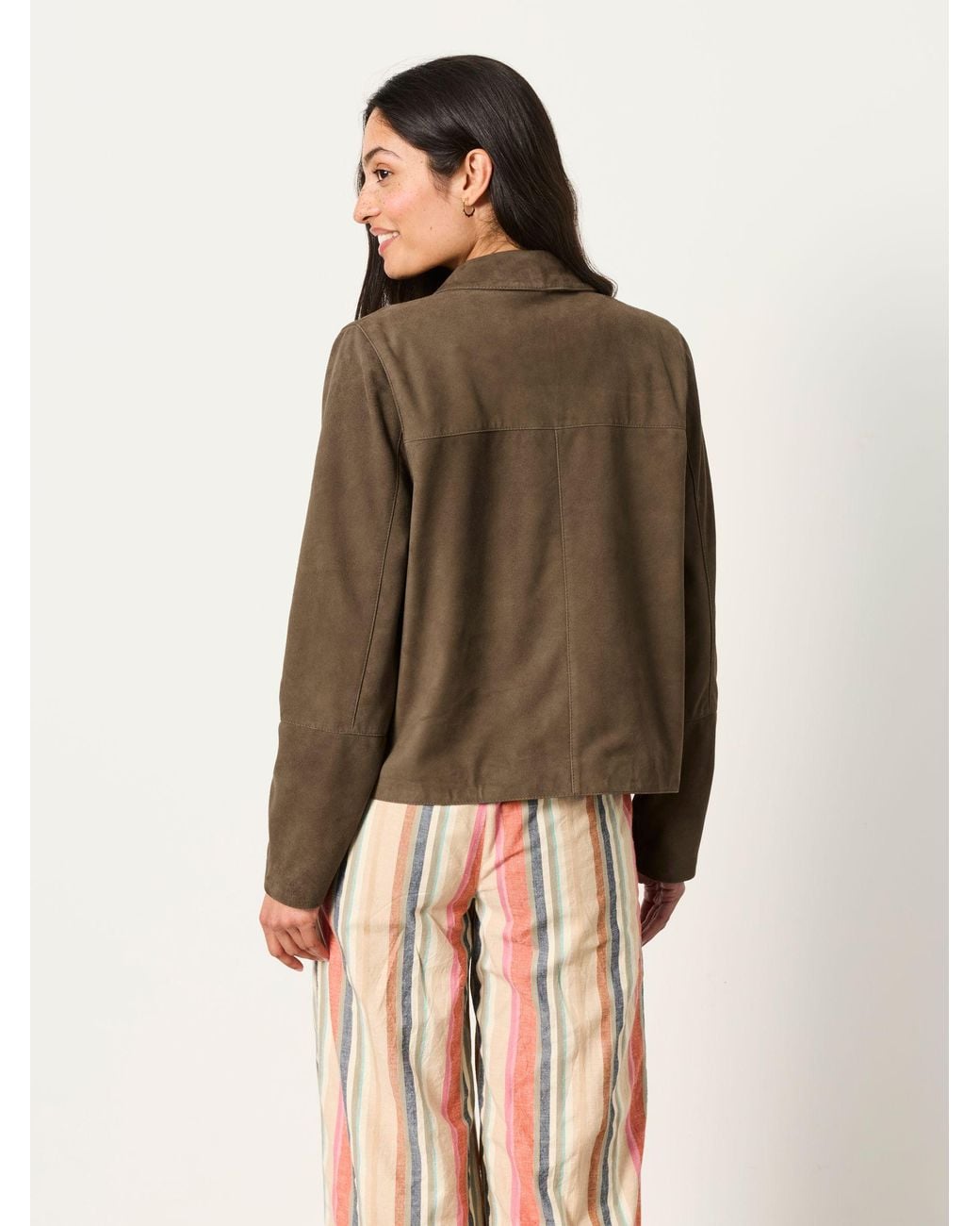 FatFace Brown Eliza Petite Petite Suede Jacket