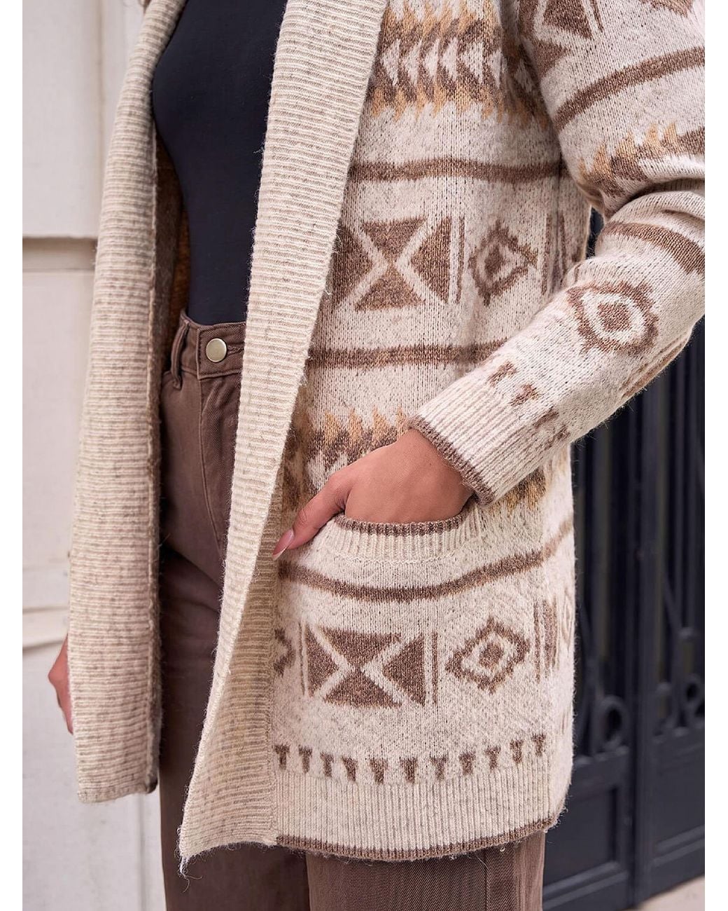 Roman Petite Aztec Cardigan in Brown | Lyst