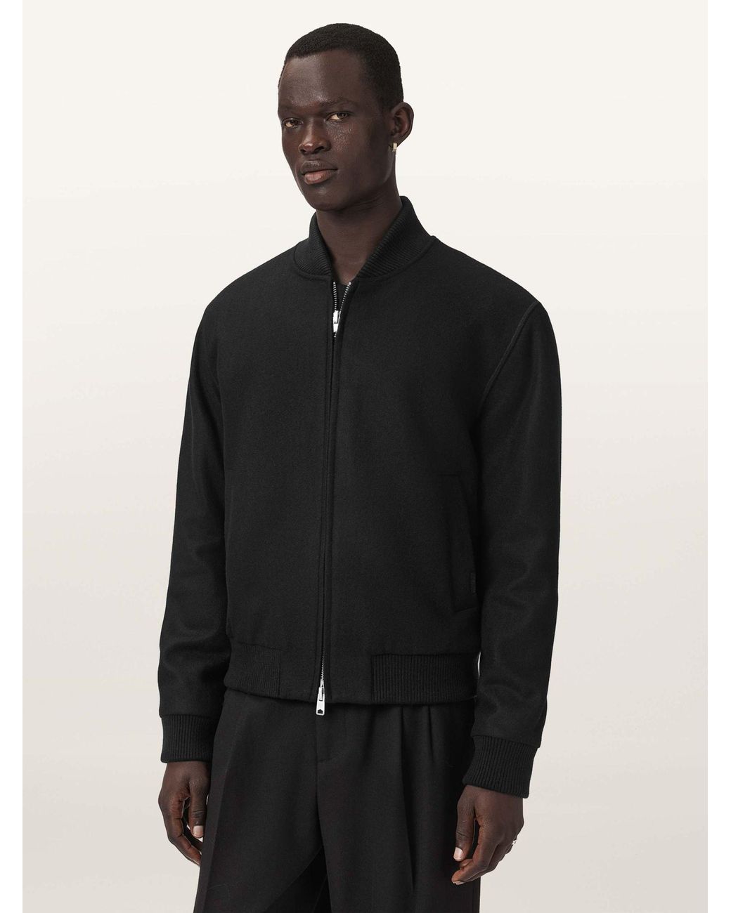 AllSaints Black Allsaints Deceit Bomber Jacket for men