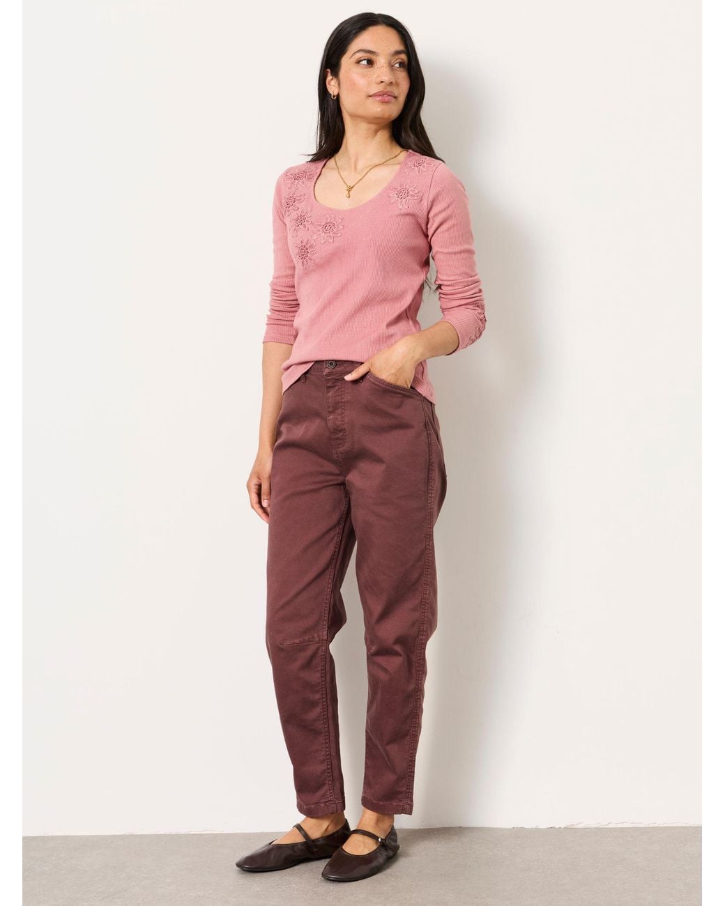 FatFace Pink Bella Chino Tapered Trousers