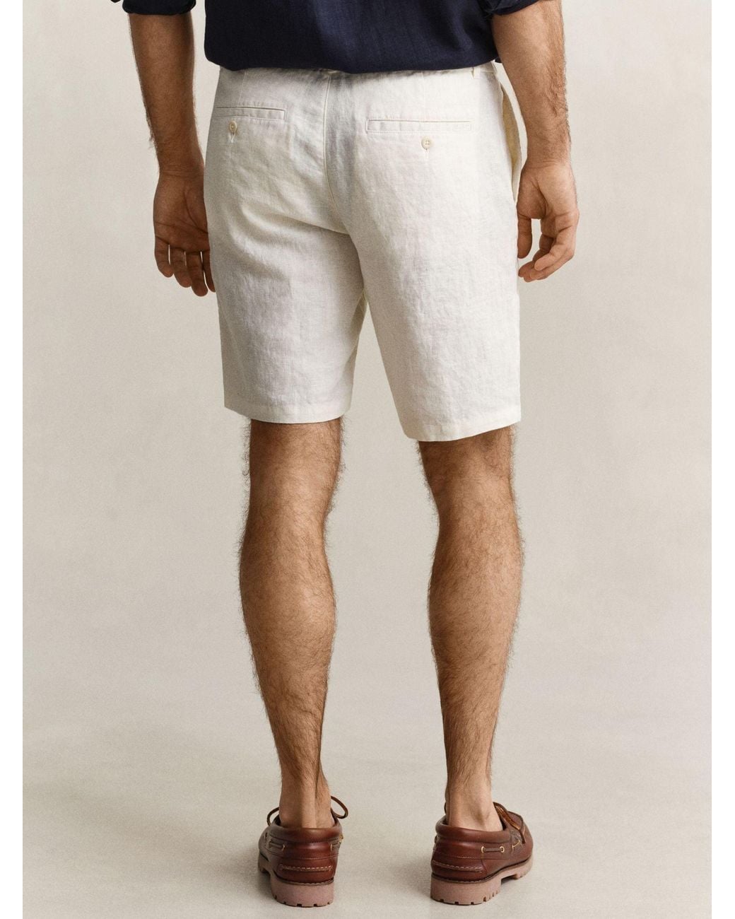 Gant Natural Linen Drawstring Button Shorts for men