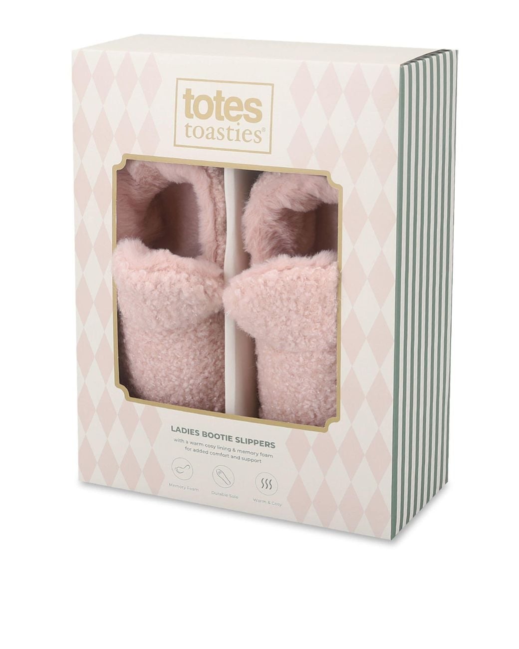 Totes Pink Borg Bootie Slippers