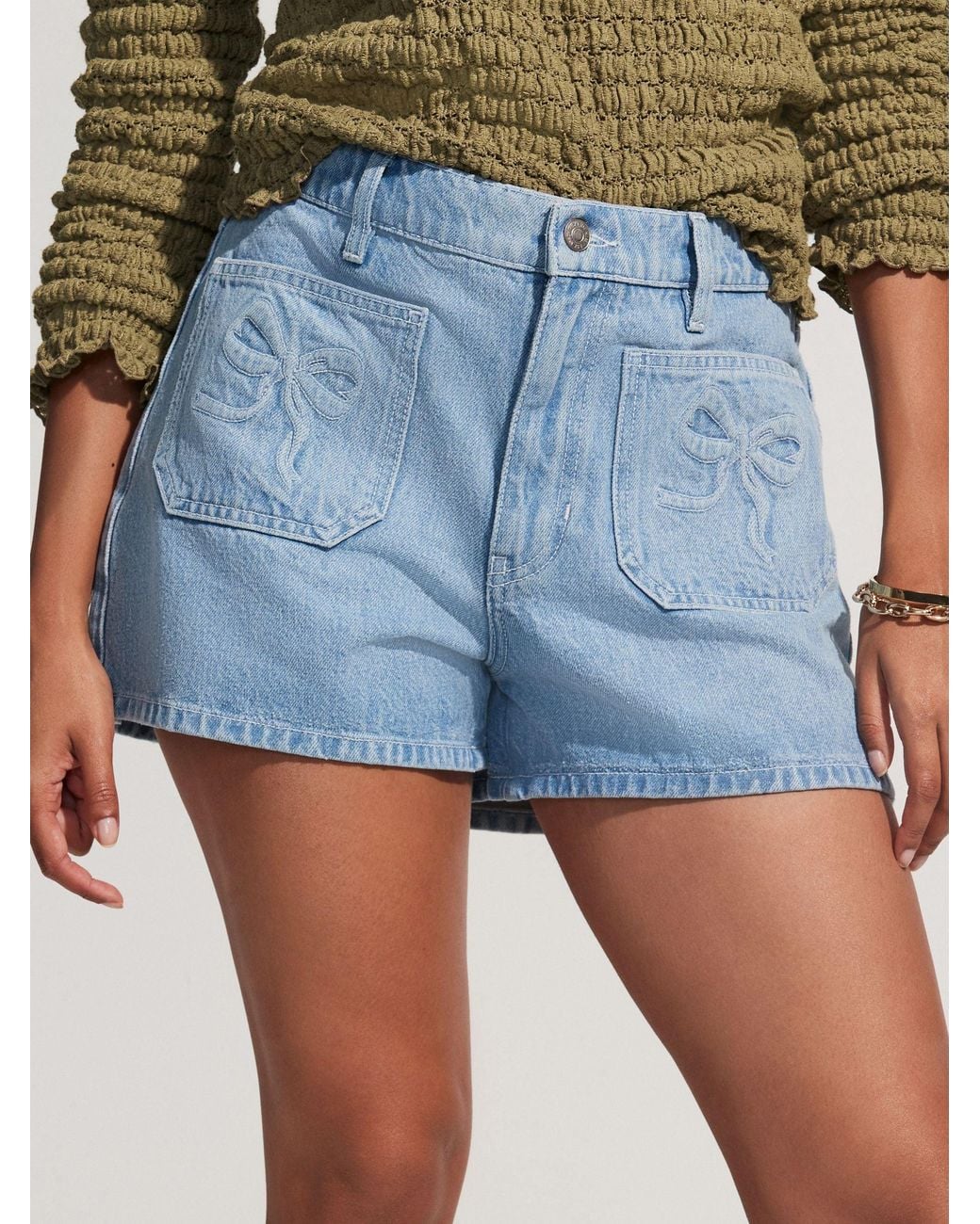 Next Blue Patch Pocket Bow Shorts