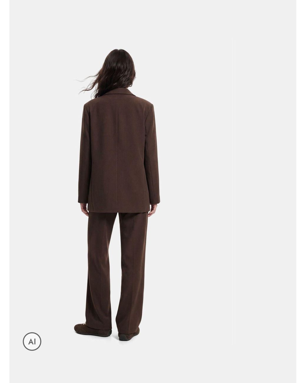 Pieces Brown Relaxed Blazer