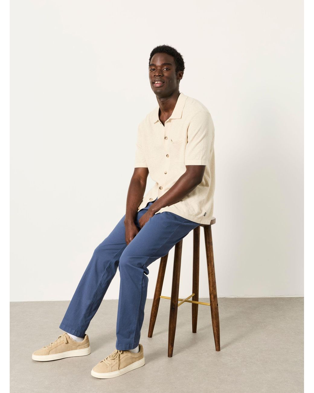 FatFace Blue Fatface Bosbury Tailored Fit Pique Chinos for men