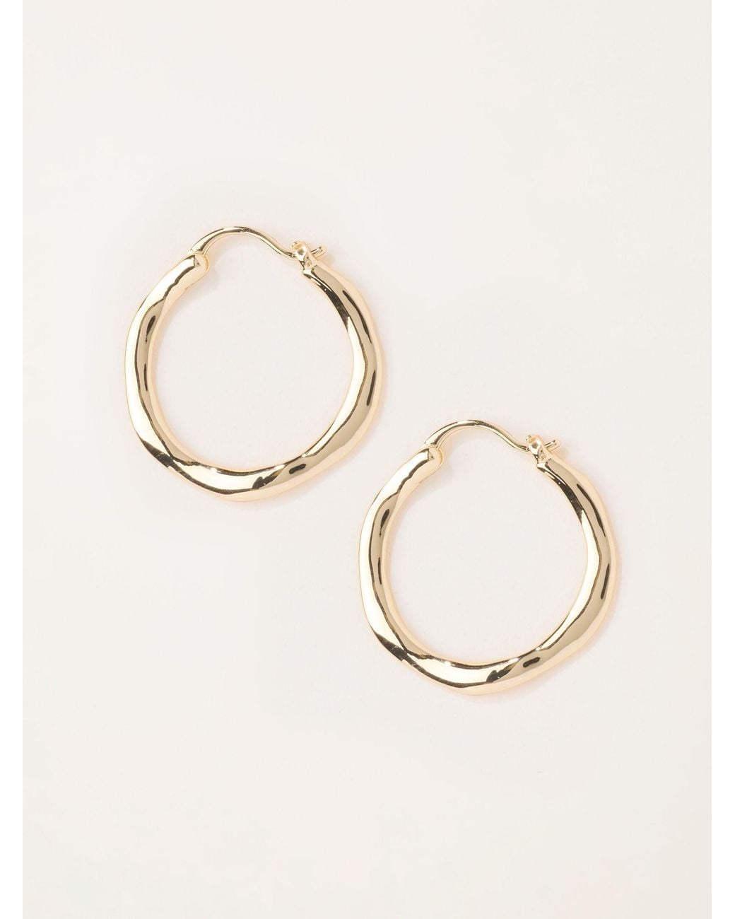 FatFace Black Hammered Hoop Earrings