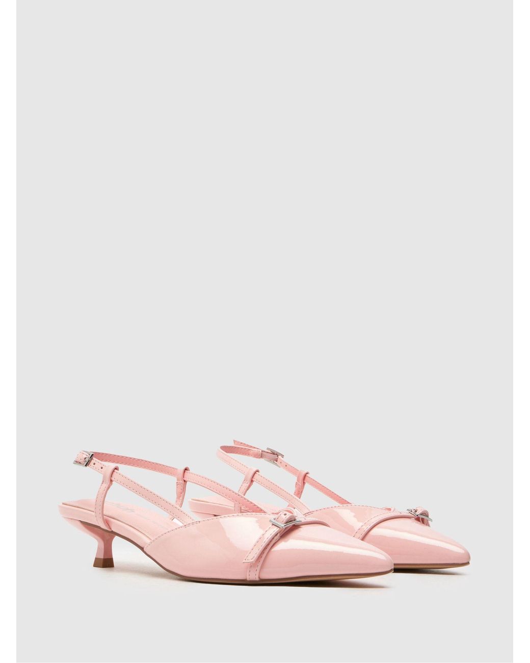 Schuh Pink Sybill Buckle Kitten Print E