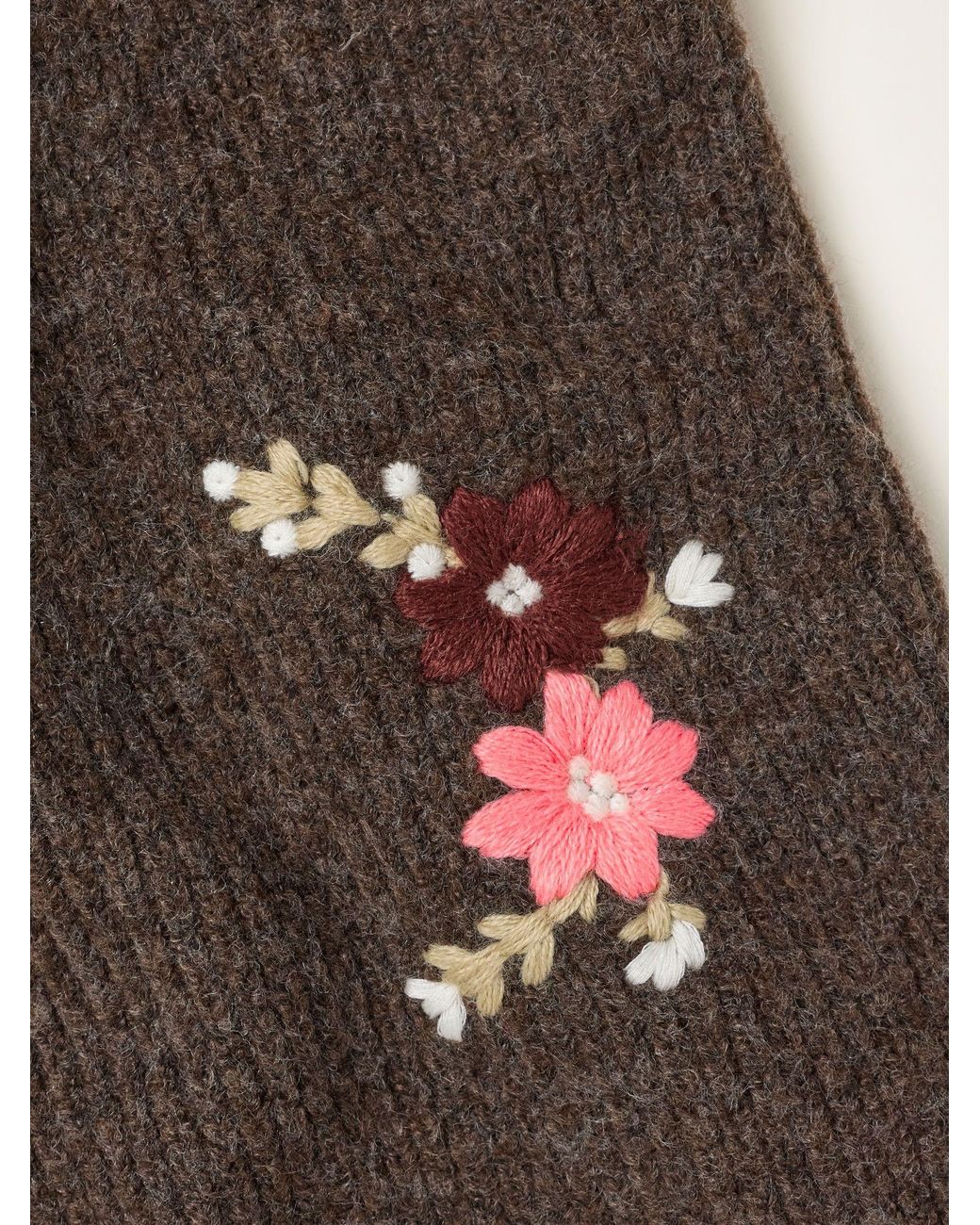 FatFace Blue Fatface Floral Embroidered Snood