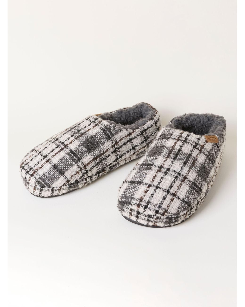 FatFace Gray Fatface Arthur Checkered Mule Slipper for men