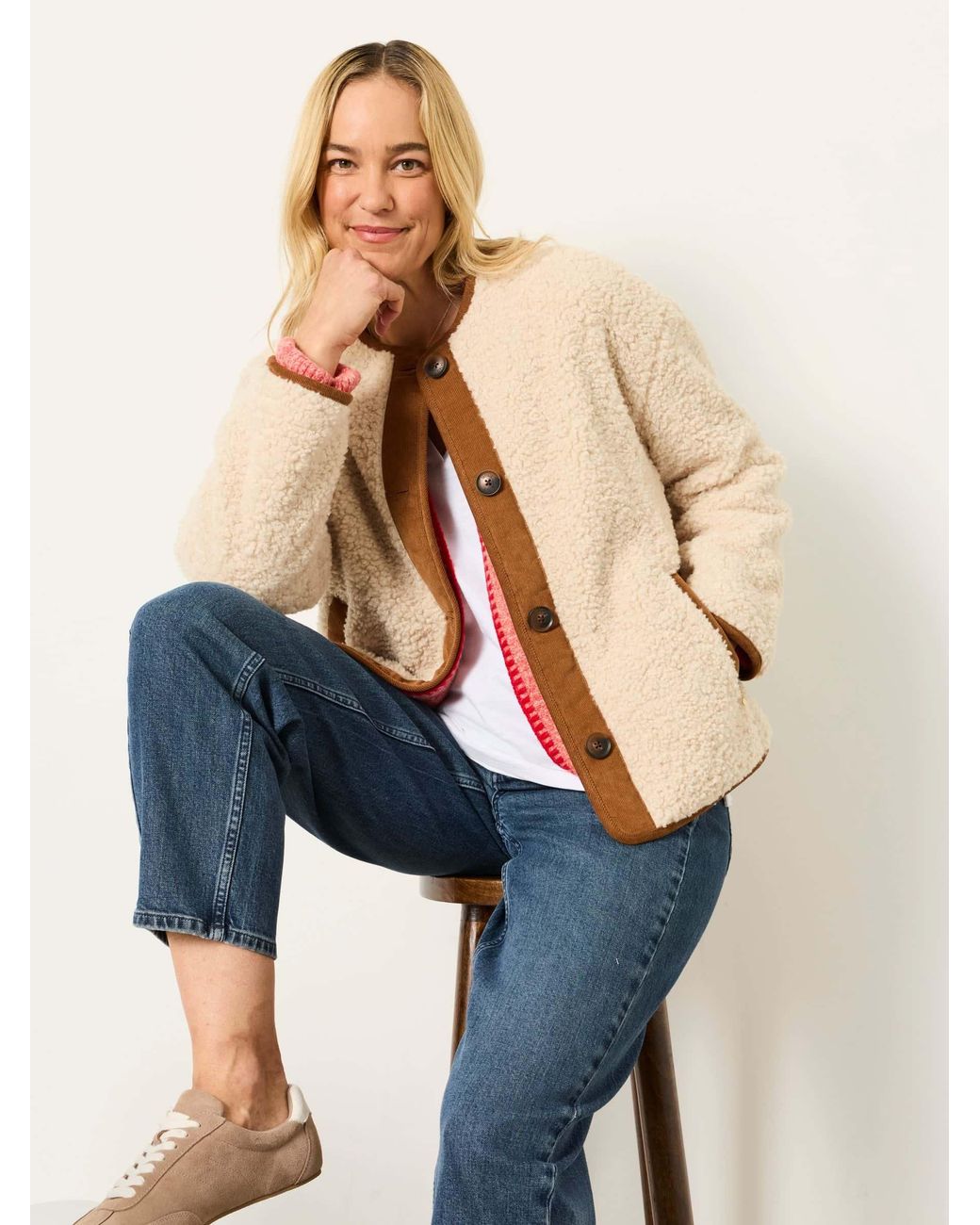 FatFace Blue Willow Petite Borg Fleece Jacket