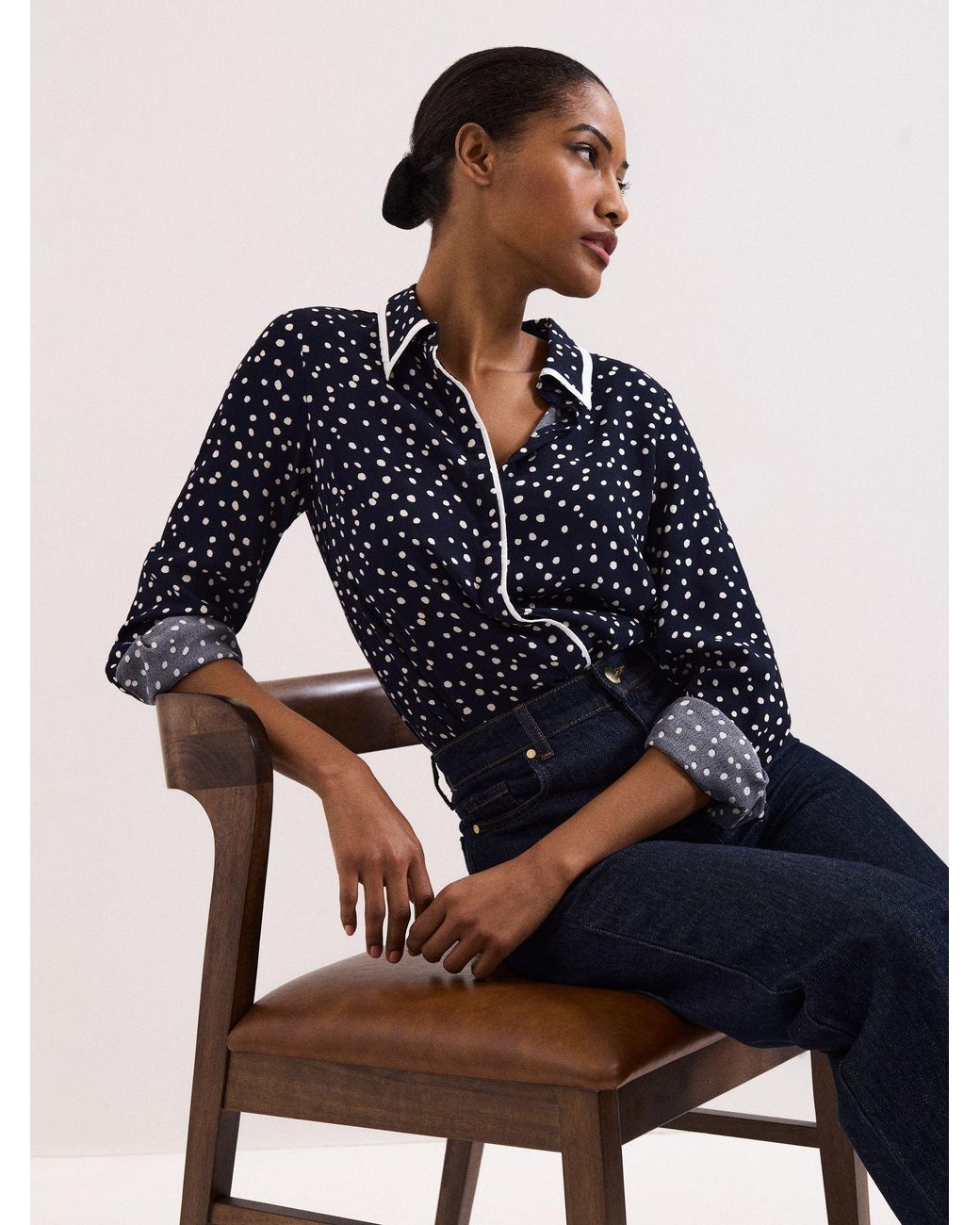 Phase Eight Blue Rita Spot Shirt