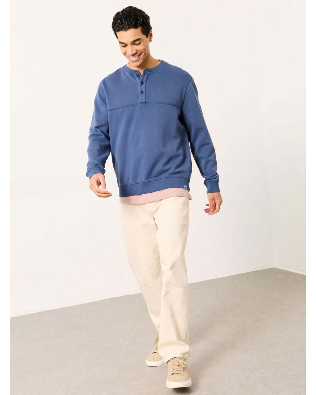FatFace Blue Brooke Henley for men