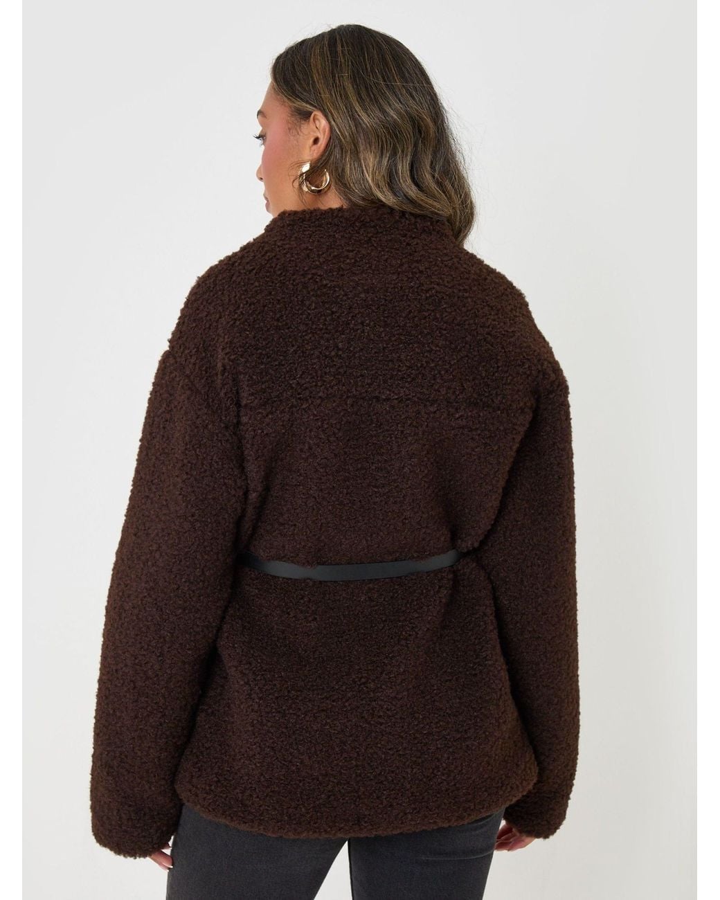 Threadbare Black Borg Belted Wrap Jacket