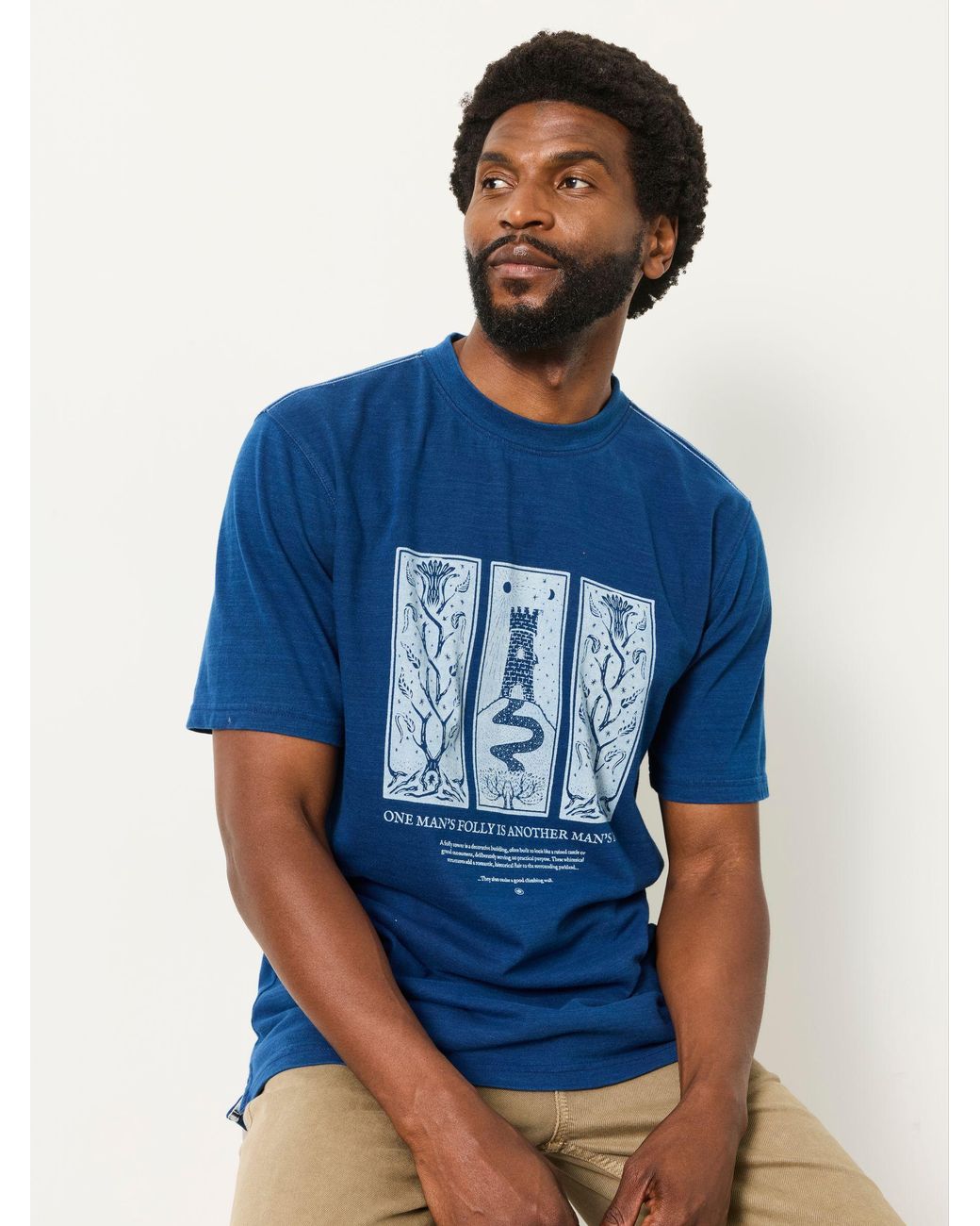 FatFace Blue Folly Graphic T-Shirt for men