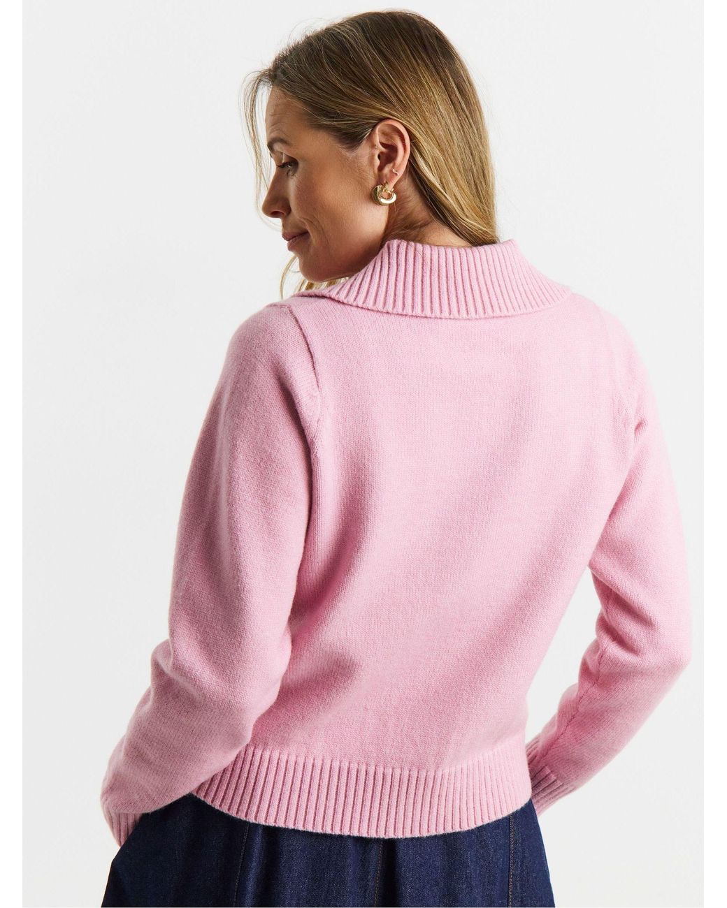 JD Williams Pink Concealed Zip Knitted Jacket