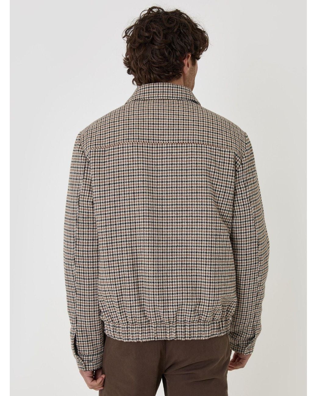 Threadbare Gray Check Faux Wool Collared Jacket for men