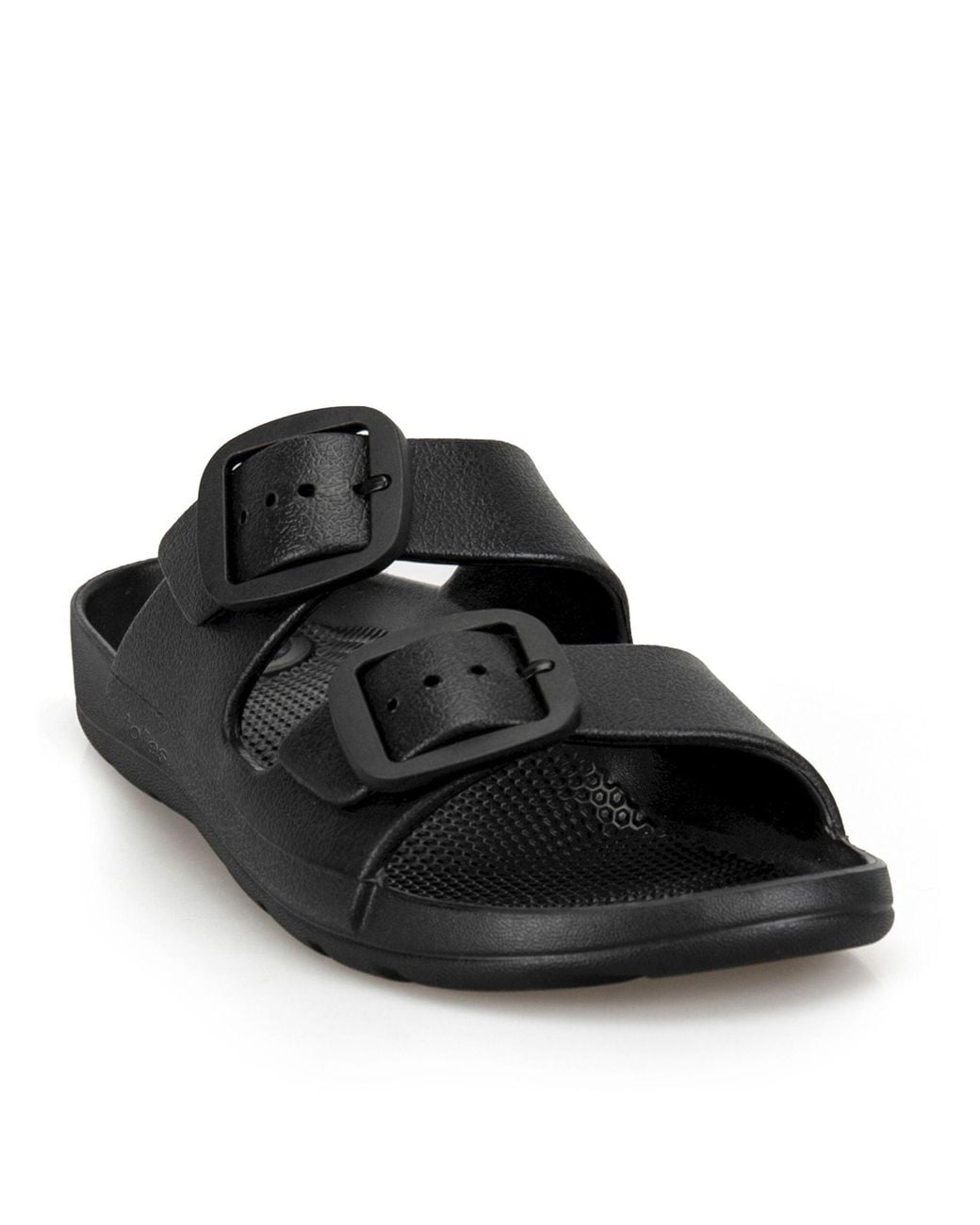 Totes Black Solbounce Double Buckle Adjustable Slides