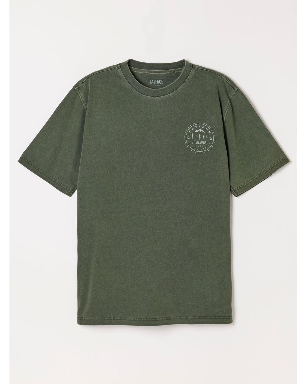 FatFace Green Relaxed Fit Mountain Graphic T-Shirt for men