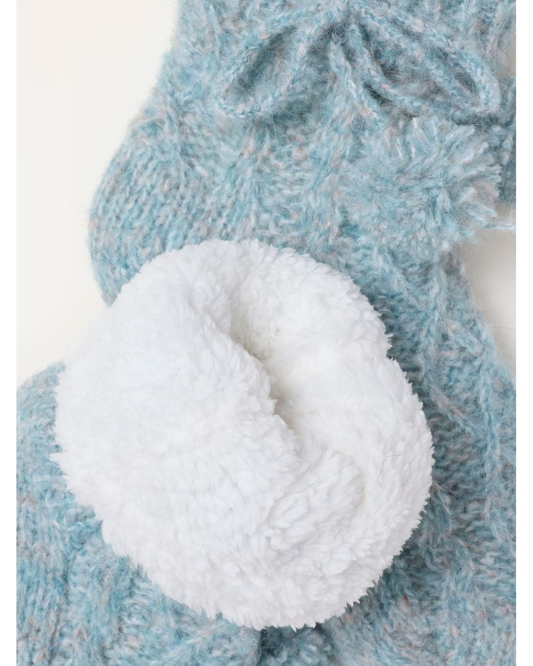 FatFace Blue Fatface Cable Slipper Socks