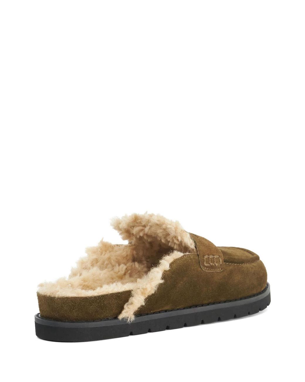 Dune Green Goldy Lined Backless Loafers