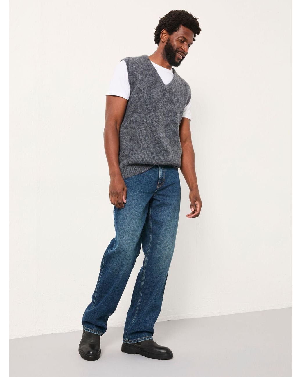 FatFace Blue Loose Fit Jeans for men