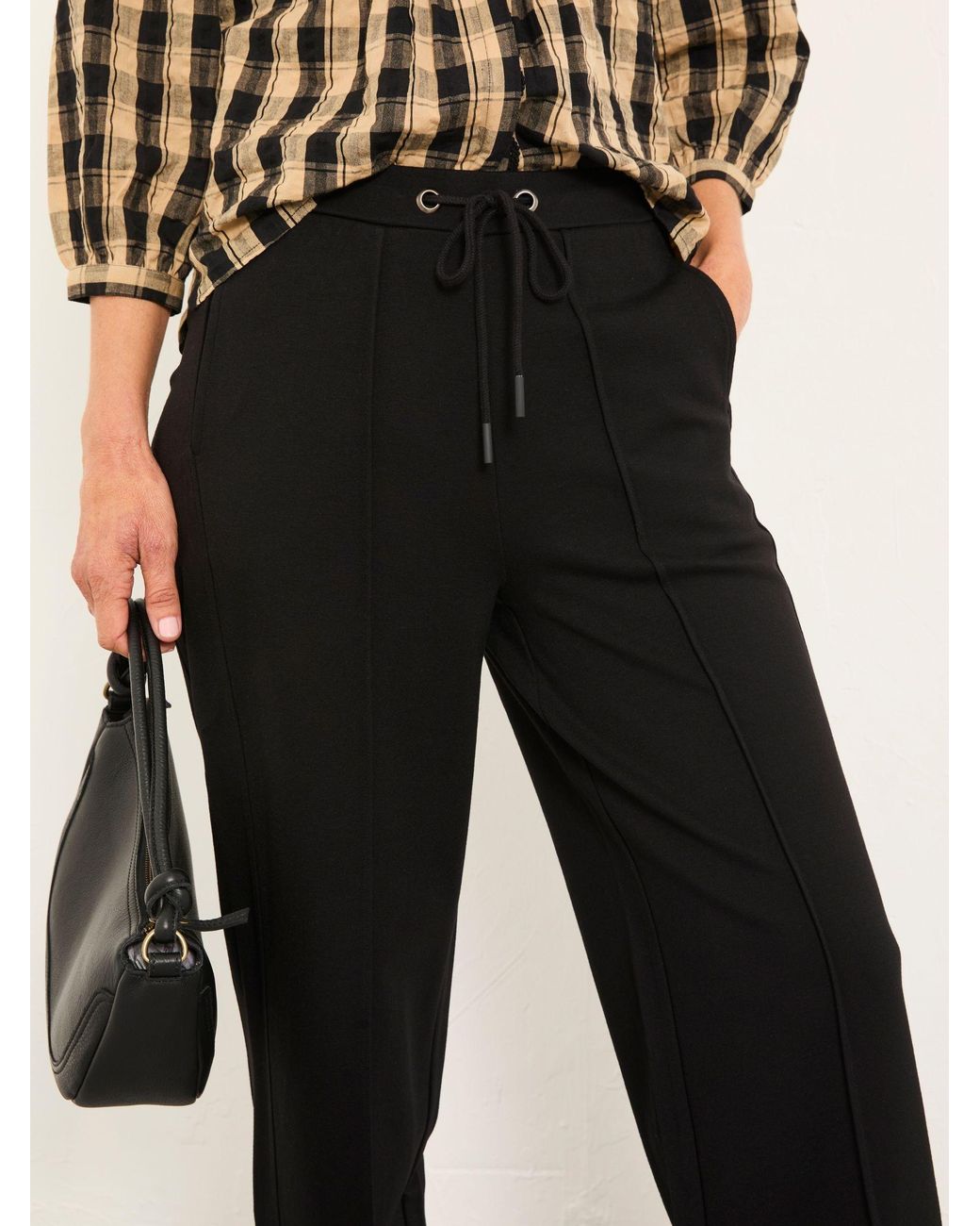FatFace Natural Ely Ponte Wide Leg Trouser