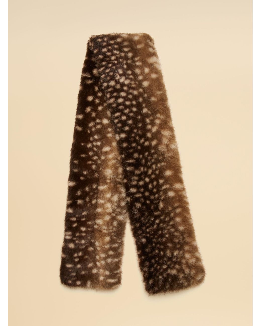 Joules Faux Fur Deer Spot Scarf in Brown | Lyst