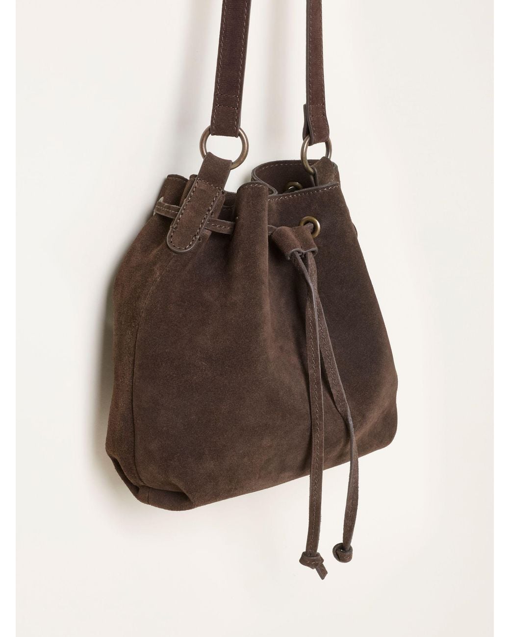 FatFace Brown Fatface Amelia Chocolate 100% Suede Bucket Bag