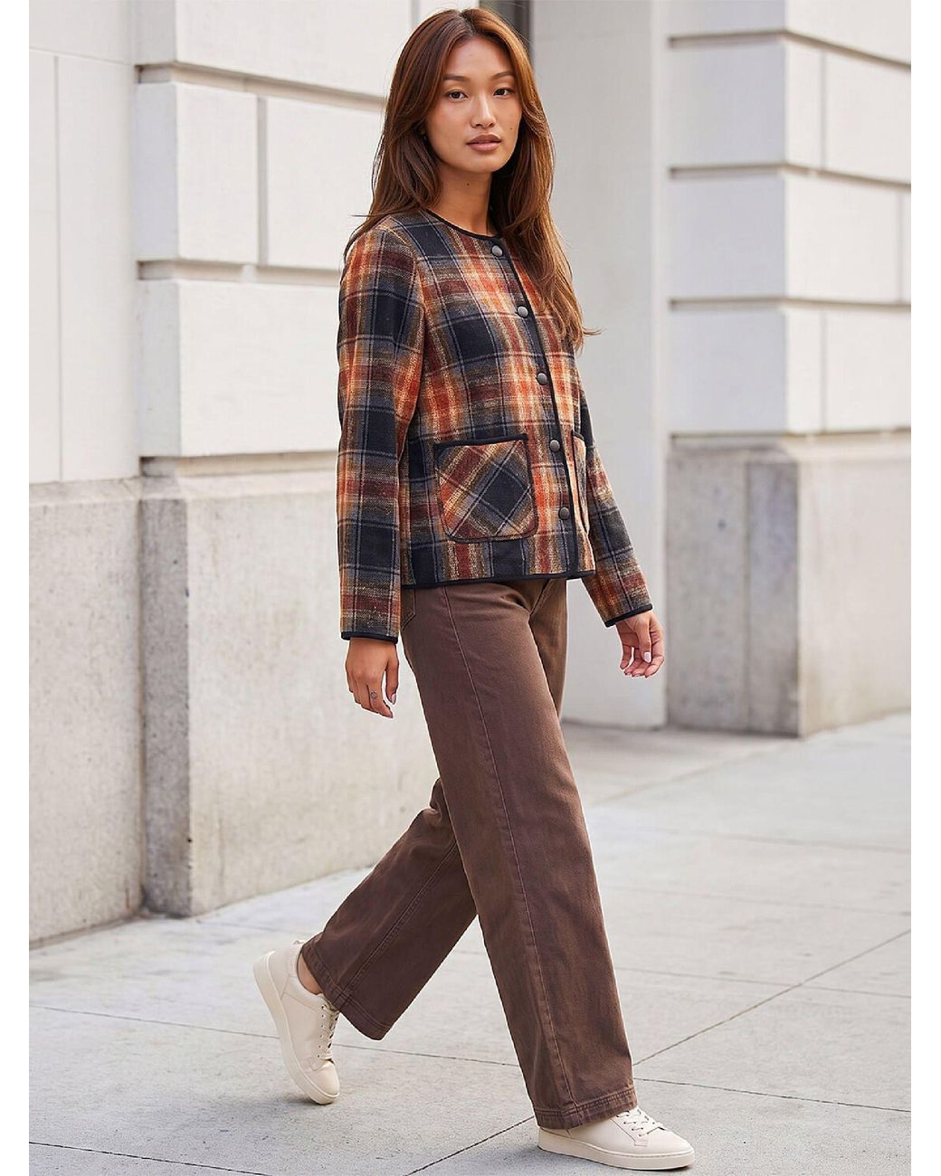 Roman Orange Checkered Jacket