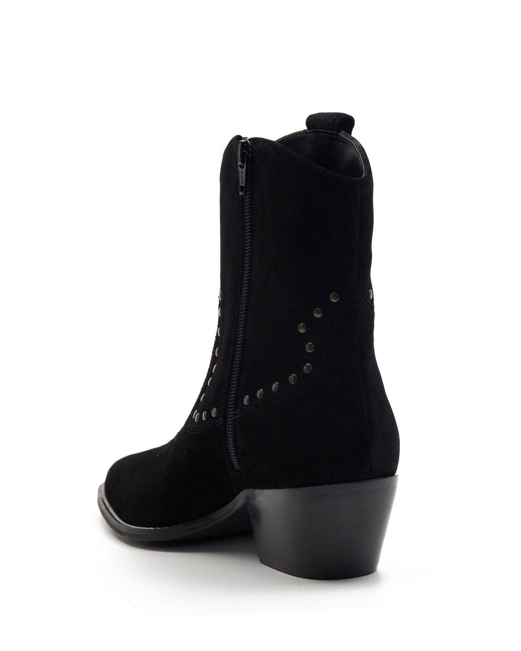 OFF THE HOOK Black Kensal Suede Leather Ankle Boots