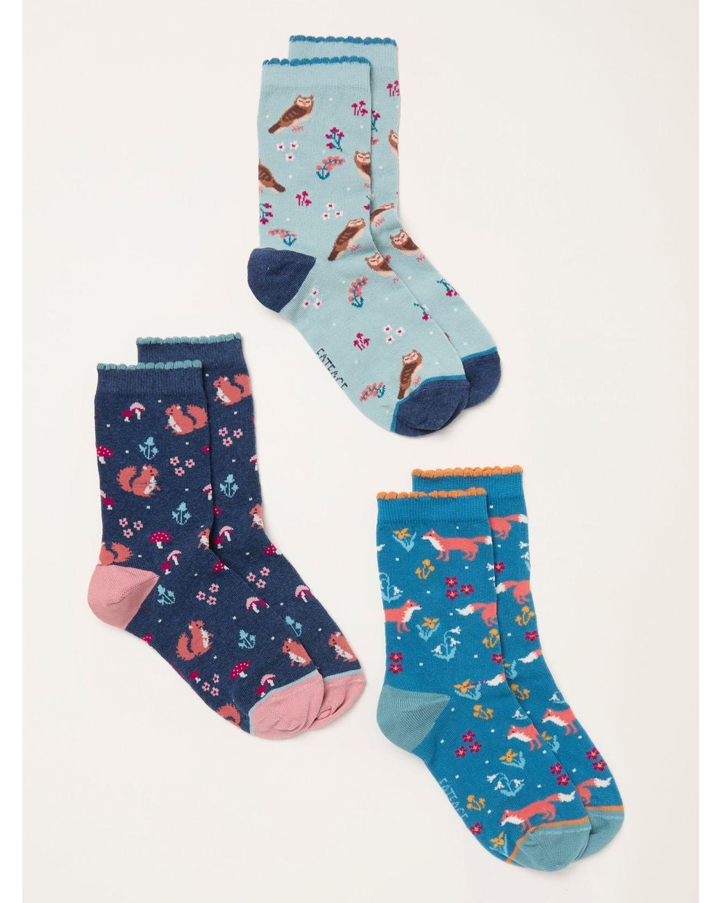 FatFace Blue 3 Pack Socks