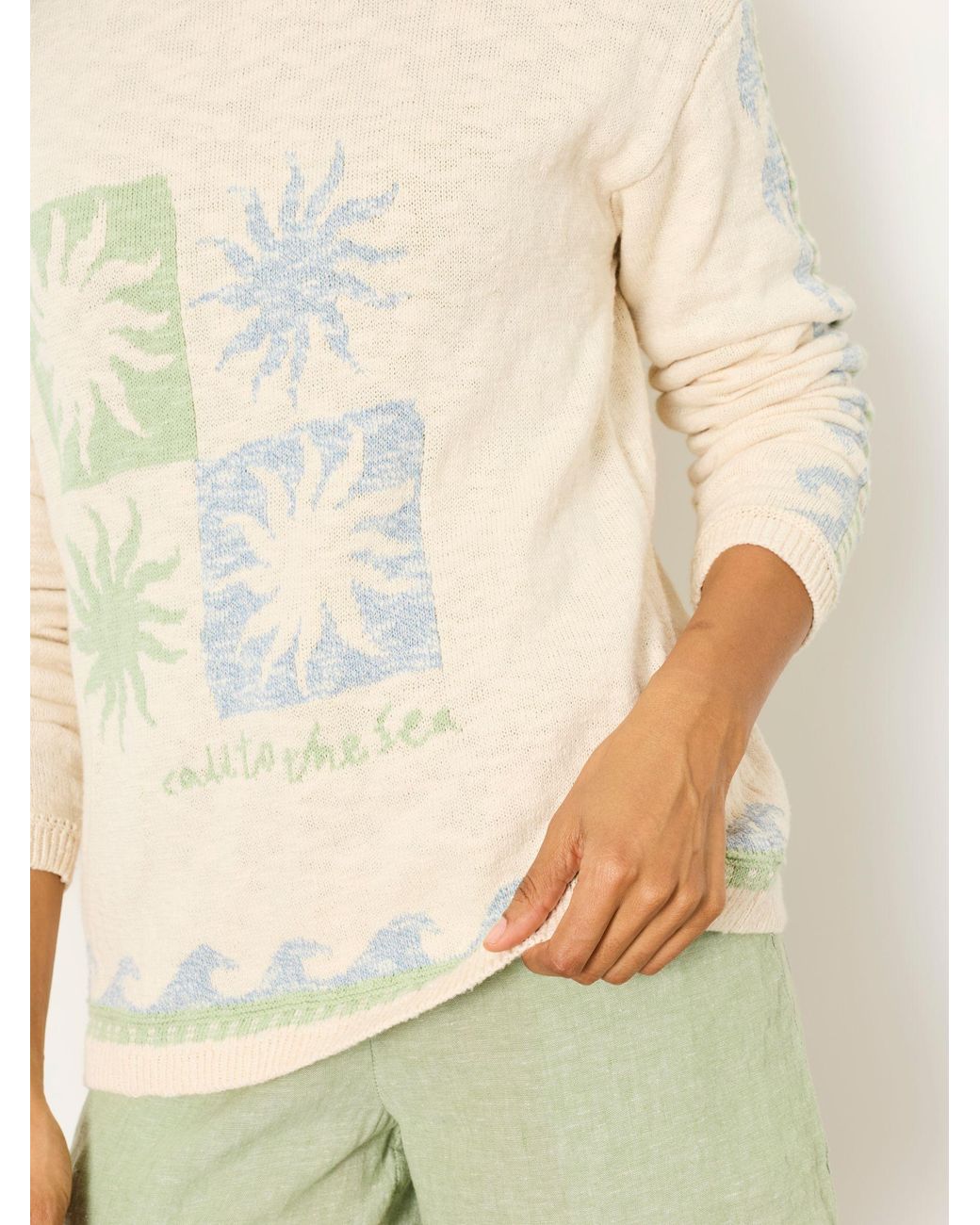 FatFace White Sun Knitted Jumper