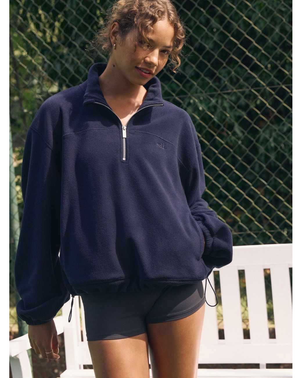 Self Blue Half Zip Microfleece Fleece