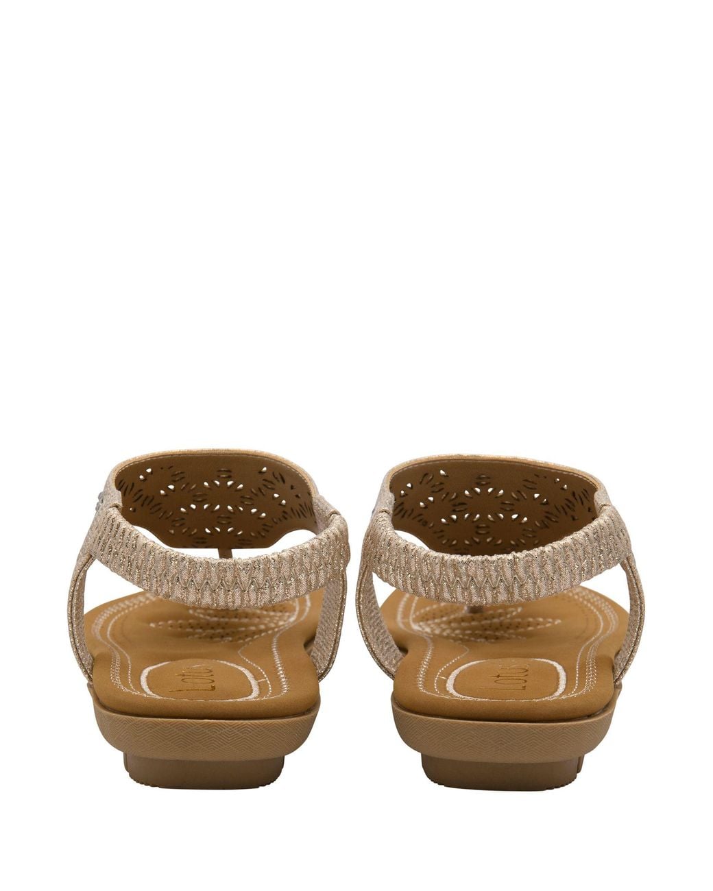 Lotus White Flat Toe-Post Sandals