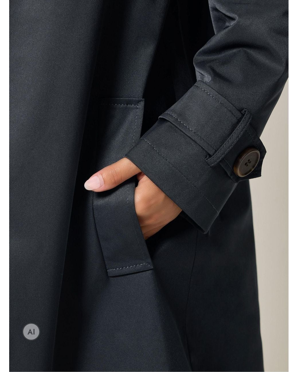 M Com Blue Petite Single Breasted Coat