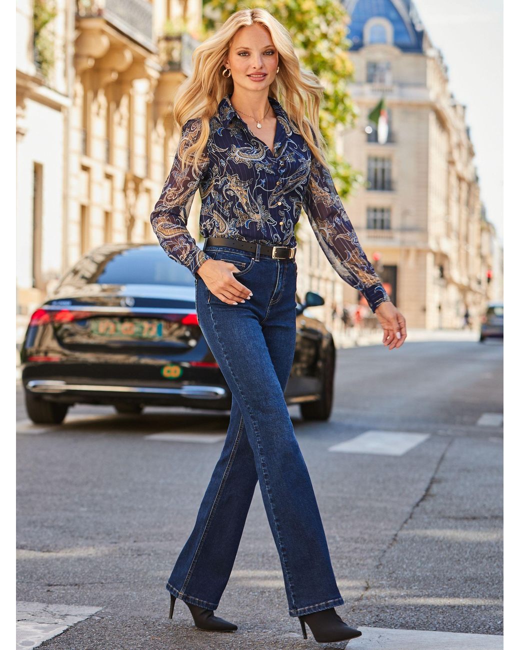 Sosandar Blue Bootcut Jeans