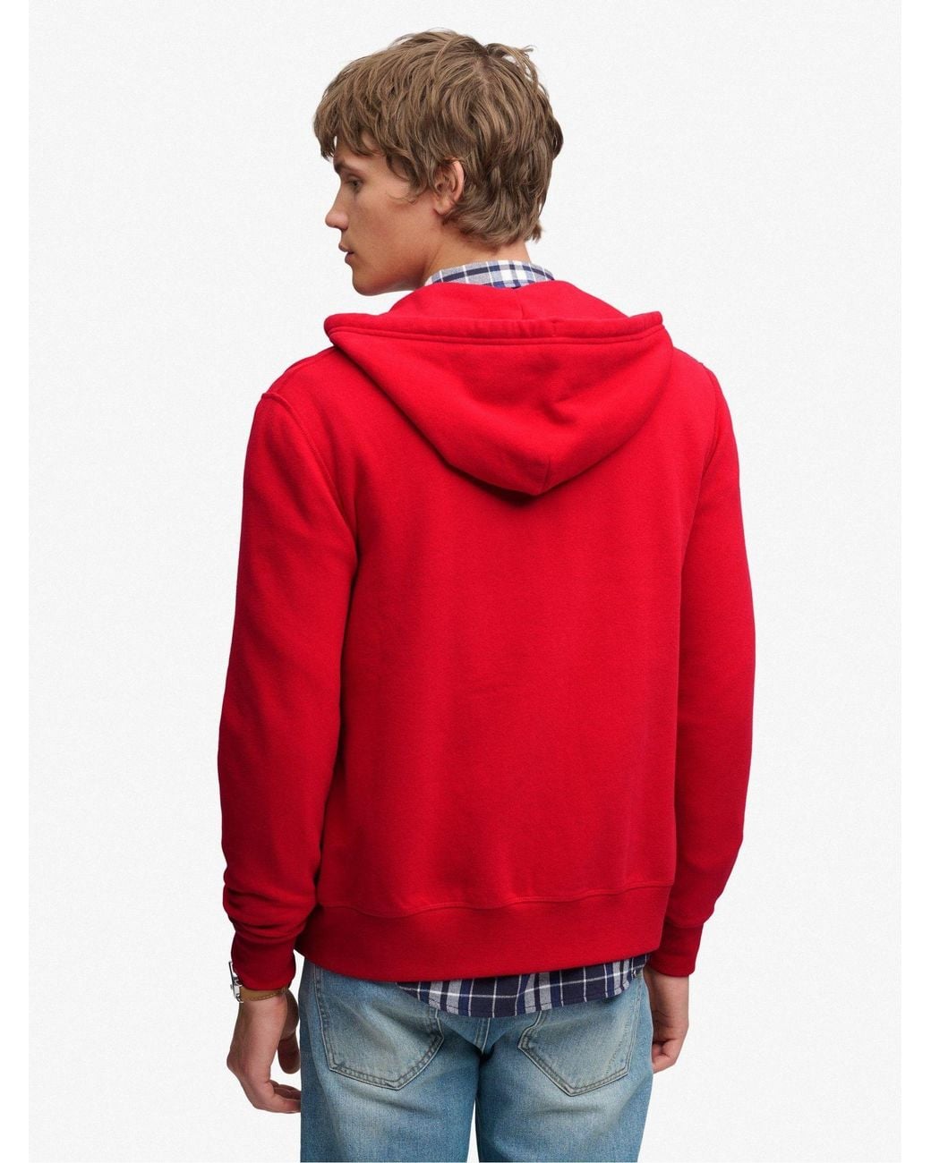 Superdry Red & Co Essential Logo Zip Hoodie for men