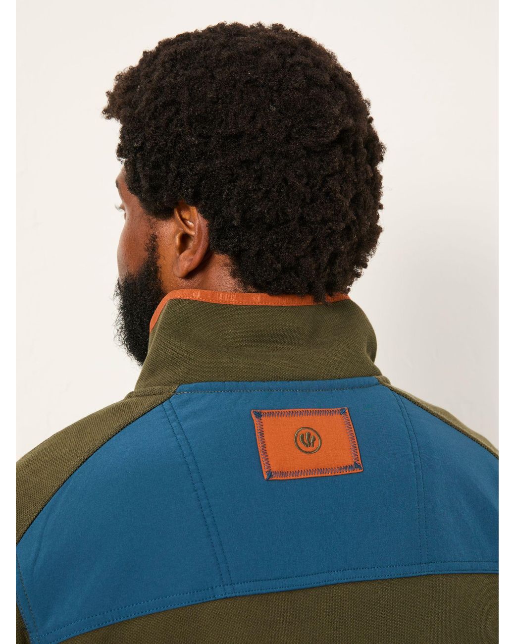FatFace Green Airlie Hybrid Quarter Neck Sweat for men