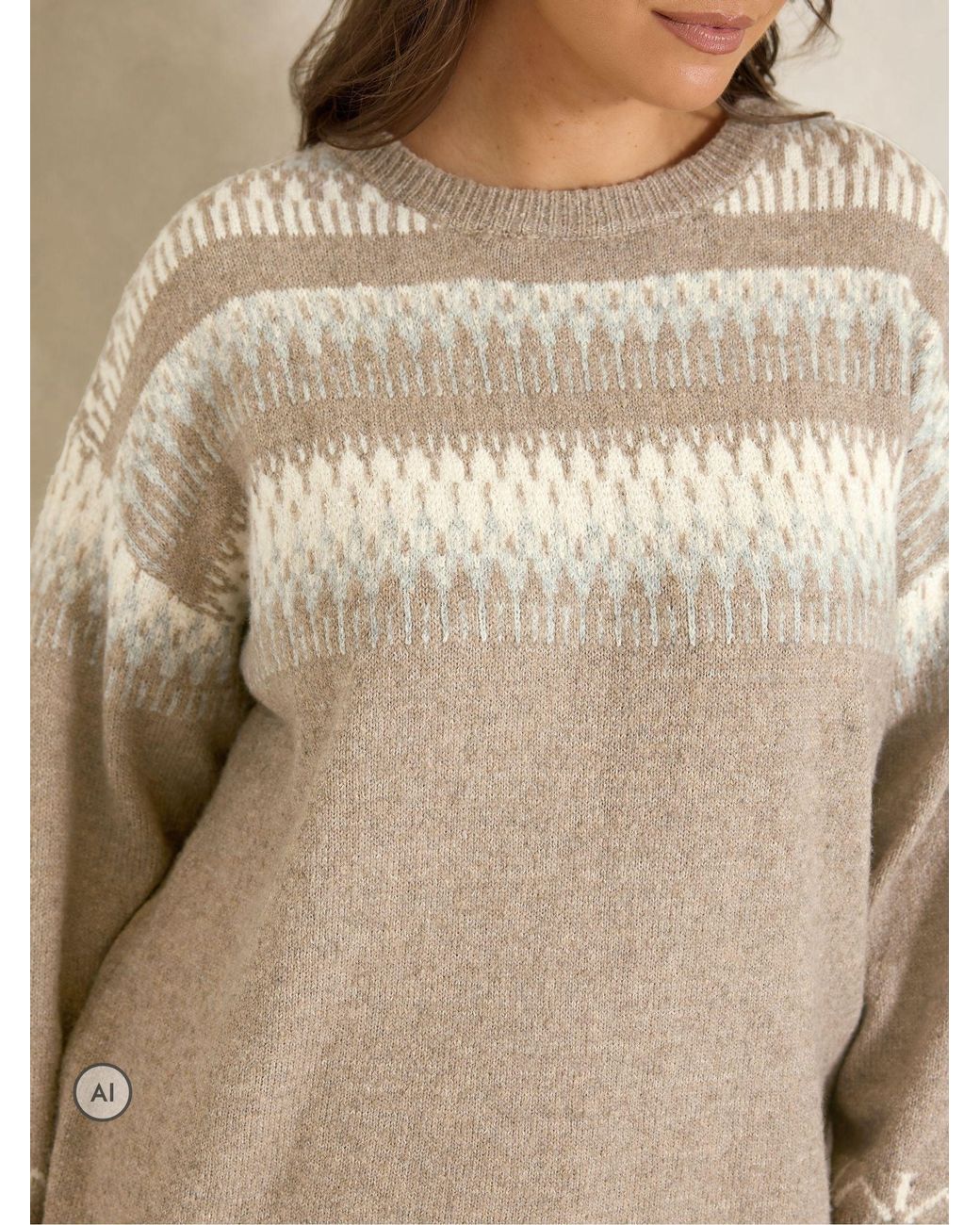 Evans Natural Fairisle Jumper