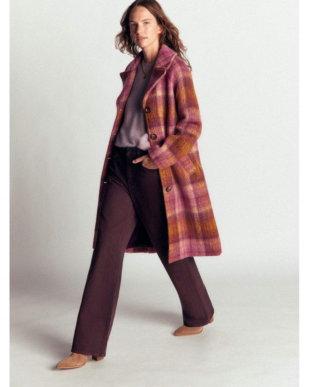 Boden Red Cotswold Wool Blend Coat