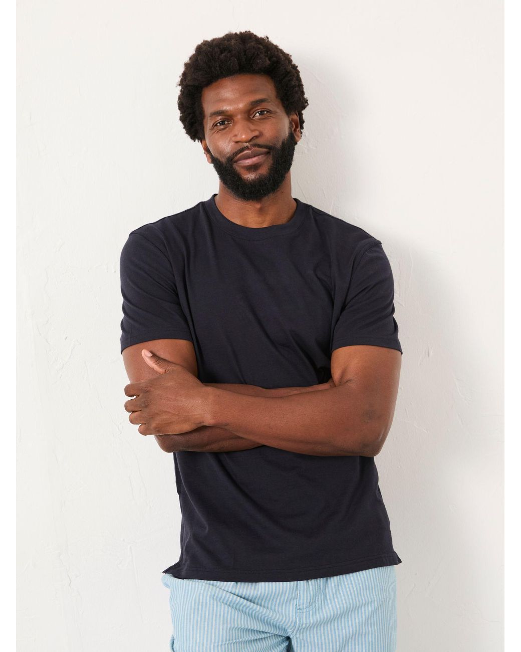 FatFace Blue Seil Stripe Trouser Pyjama Set for men