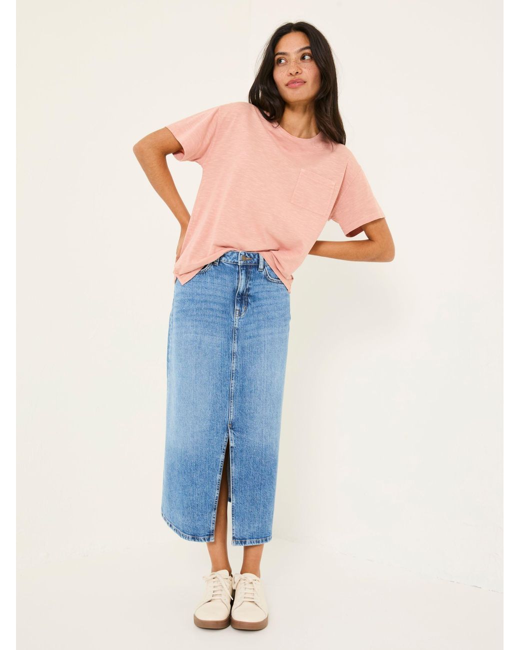 FatFace Blue Carla Midi Skirt