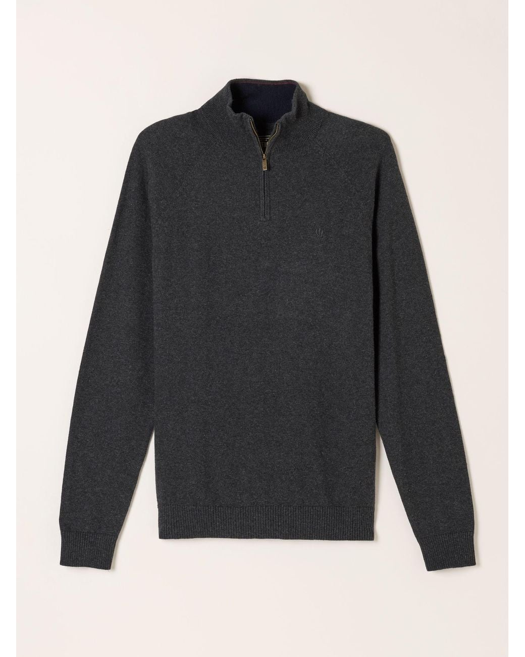 FatFace Blue Rye Quarter Zip Knitted Jumper for men