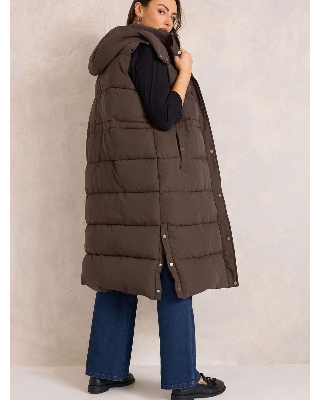 Evans Brown Maxi Gilet