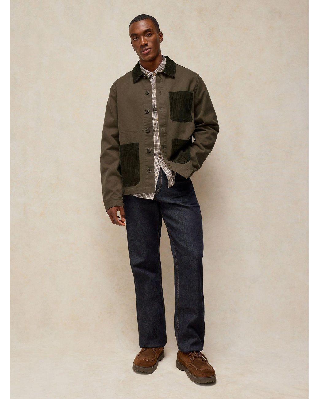 White Stuff Brown Westgate Cord Mix Jacket for men
