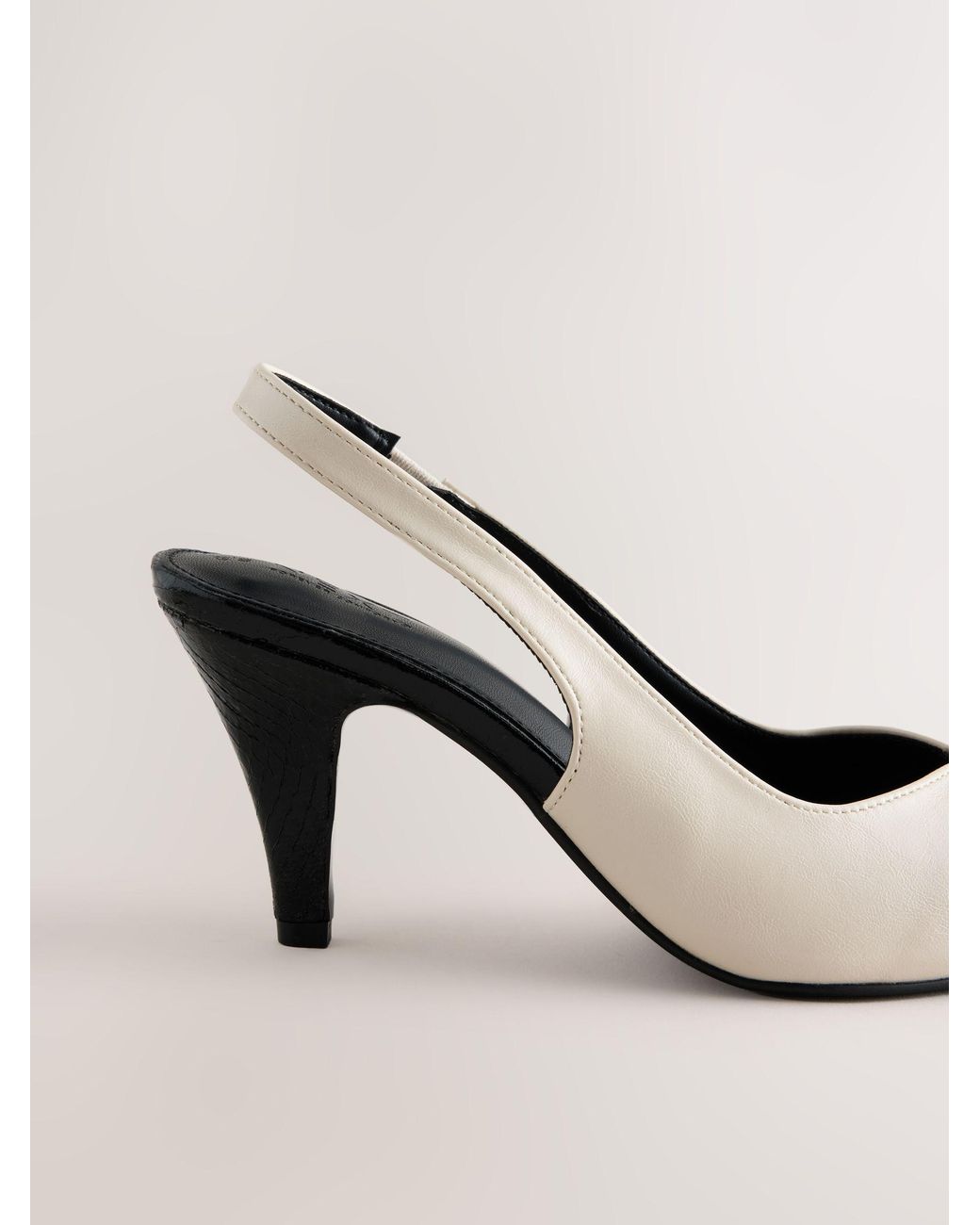 Next Natural Bone Forever Comfort Point Toe Spliced Slingback Heels