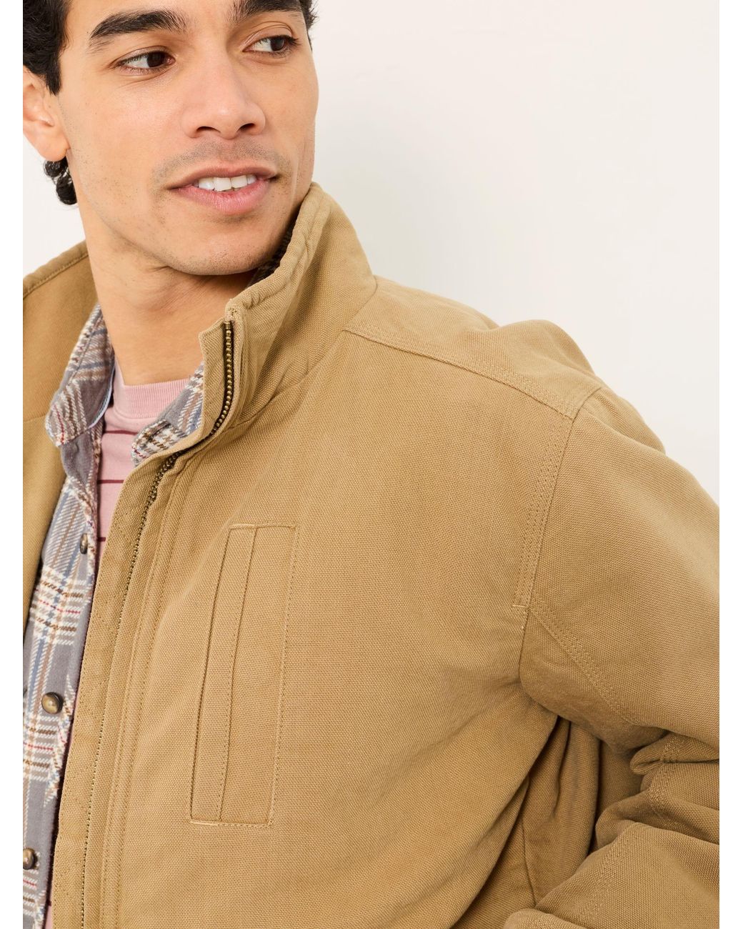 FatFace Natural Harrington Bomber Jacket for men