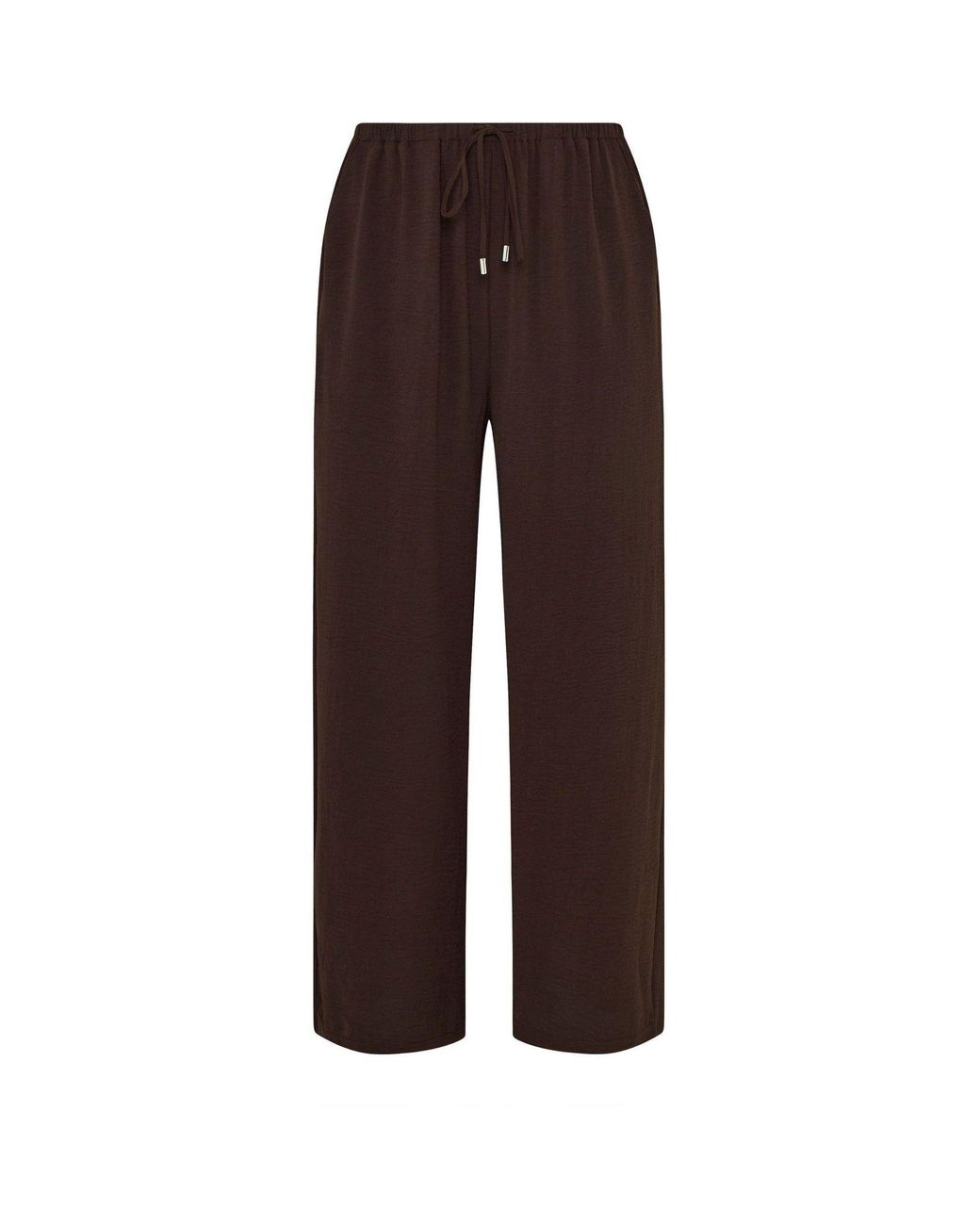 Evans Brown Pull On Crepe Trousers